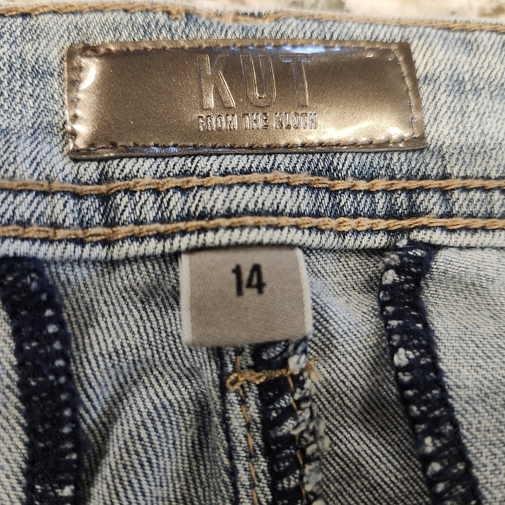Kut from the Kloth Women's Wide LegJeans - Light Blue Size 14 - Picture 4 of 4